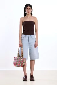 Strapless Bandeau Top Recycled Jersey Reyèm – Cocoa | Centre Commercial