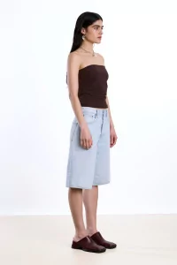 Strapless Bandeau Top Recycled Jersey Reyèm – Cocoa | Centre Commercial