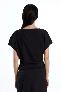 Draped Top Recycled Jersey Reyèm – Black | Centre Commercial
