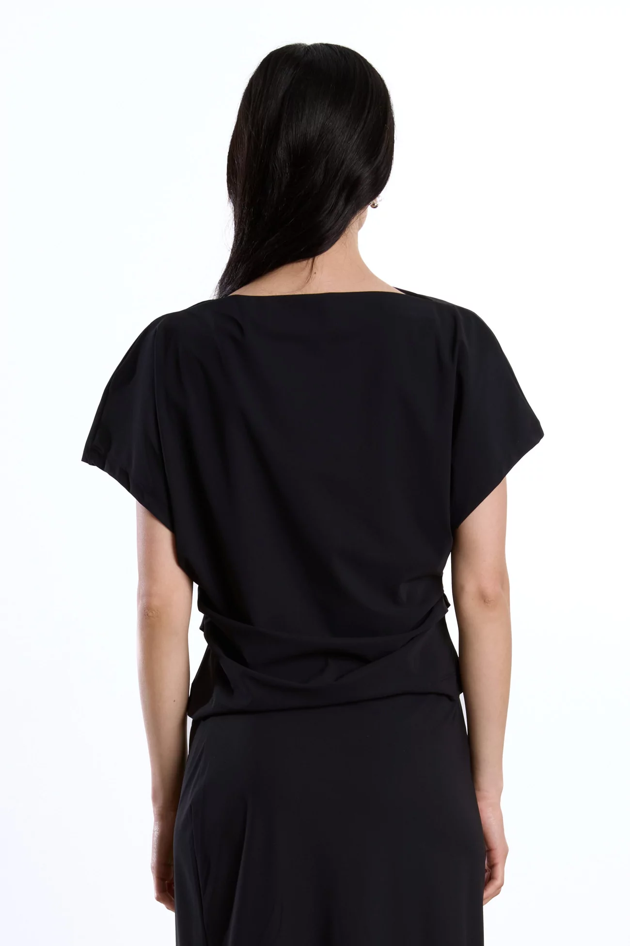 Draped Top Recycled Jersey Reyèm – Black | Centre Commercial