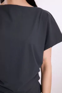 Draped Top Recycled Jersey Reyèm – Charcoal | Centre Commercial