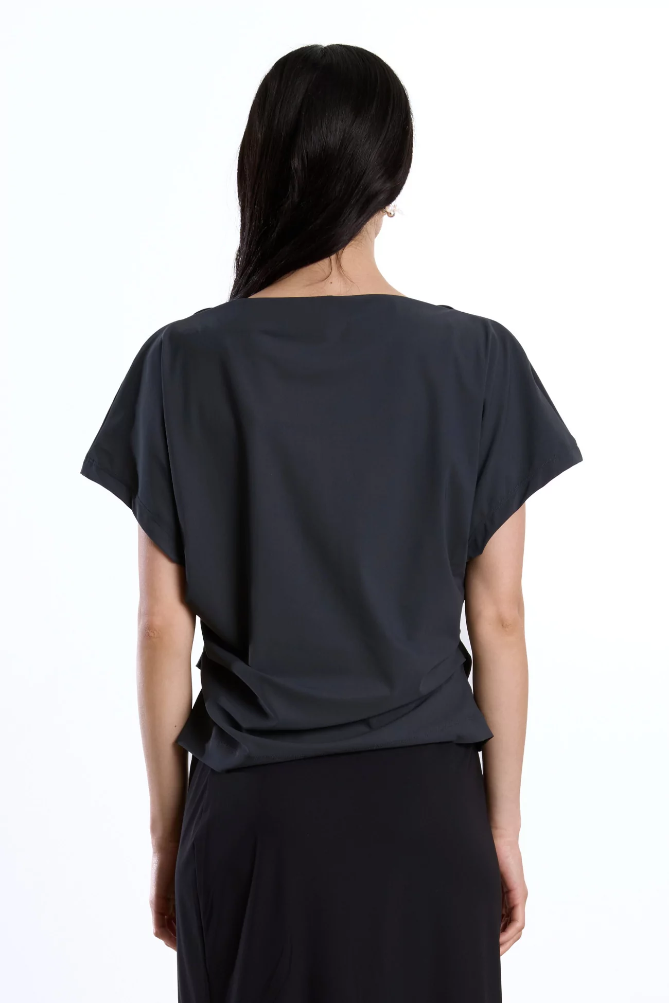 Draped Top Recycled Jersey Reyèm – Charcoal | Centre Commercial