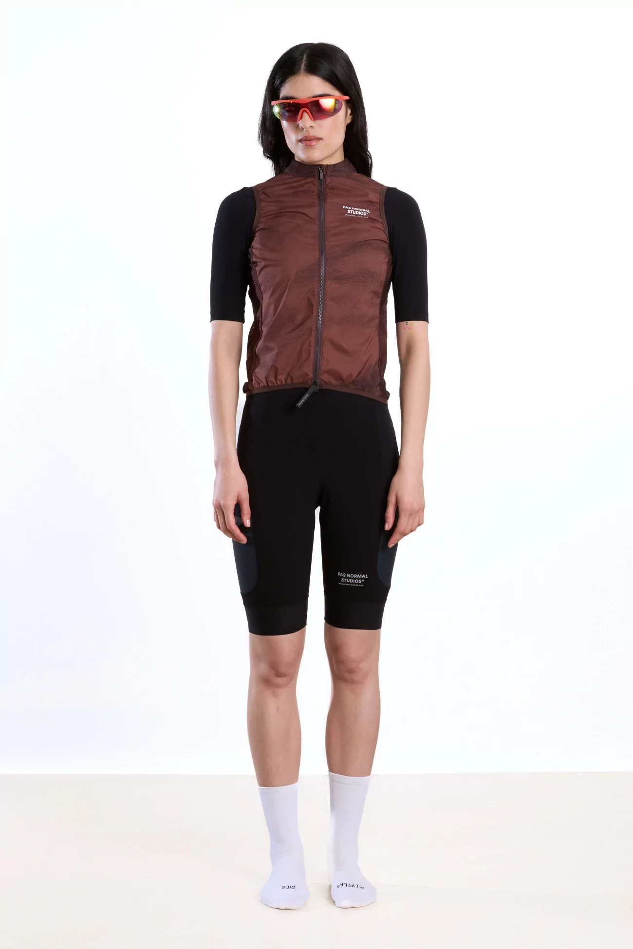 Pas Normal Studios Mechanism Stow Away Gilet Women – AOP Light Brown | Centre Commercial