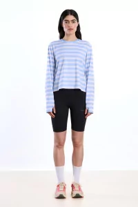UNNA Striped LS Women's Long Sleeve Running T-shirt – Baby Blue | Centre Commercial