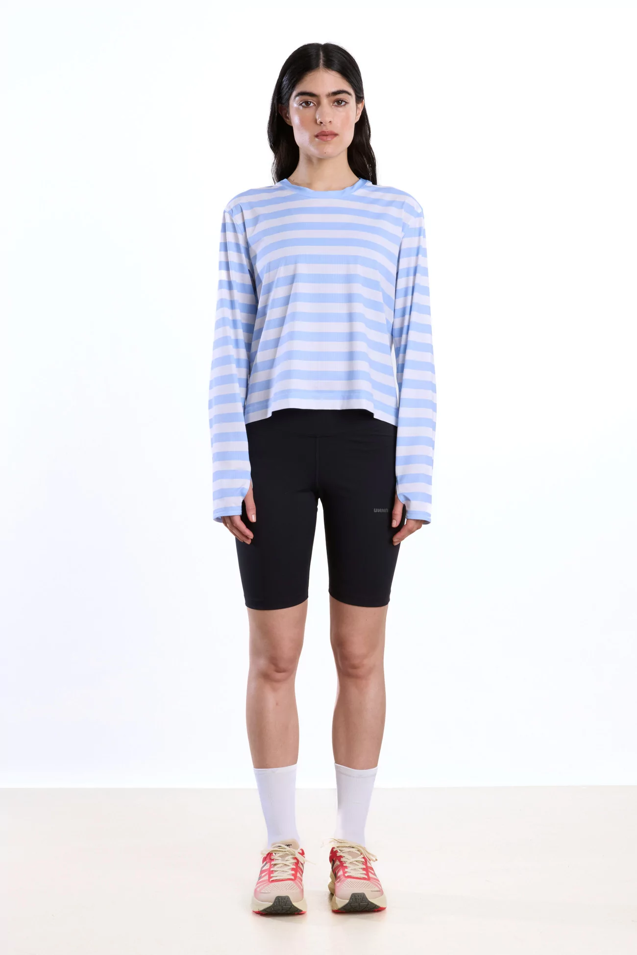 UNNA Striped LS Women's Long Sleeve Running T-shirt – Baby Blue | Centre Commercial