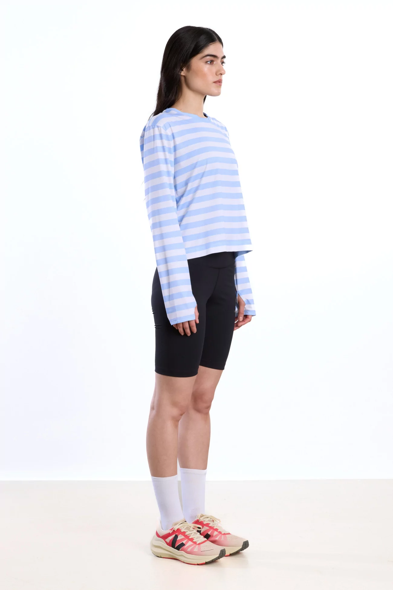 UNNA Striped LS Women's Long Sleeve Running T-shirt – Baby Blue | Centre Commercial