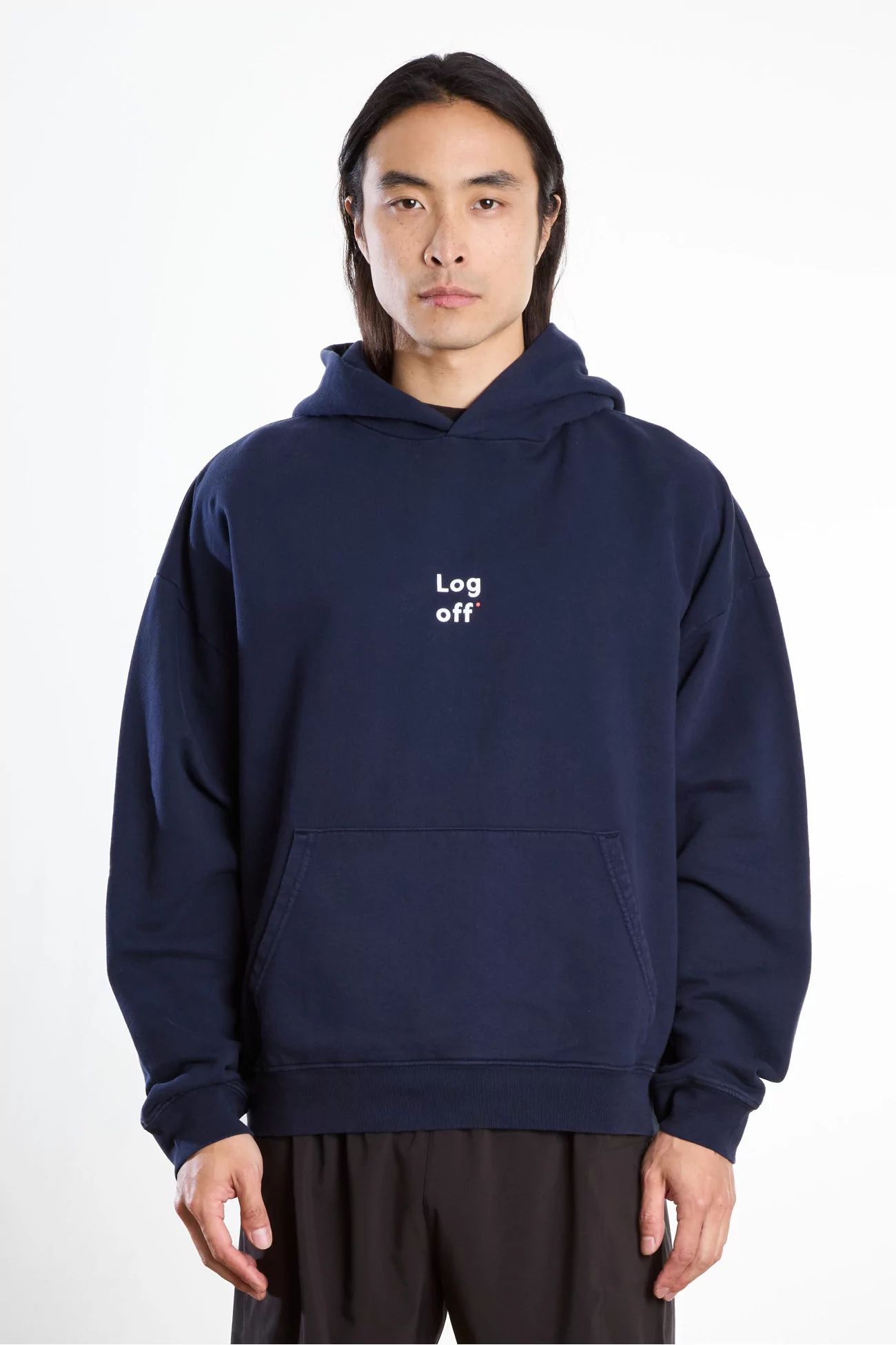 California Cotton Hoodie District Vision – Log Off Navy | Centre Commercial