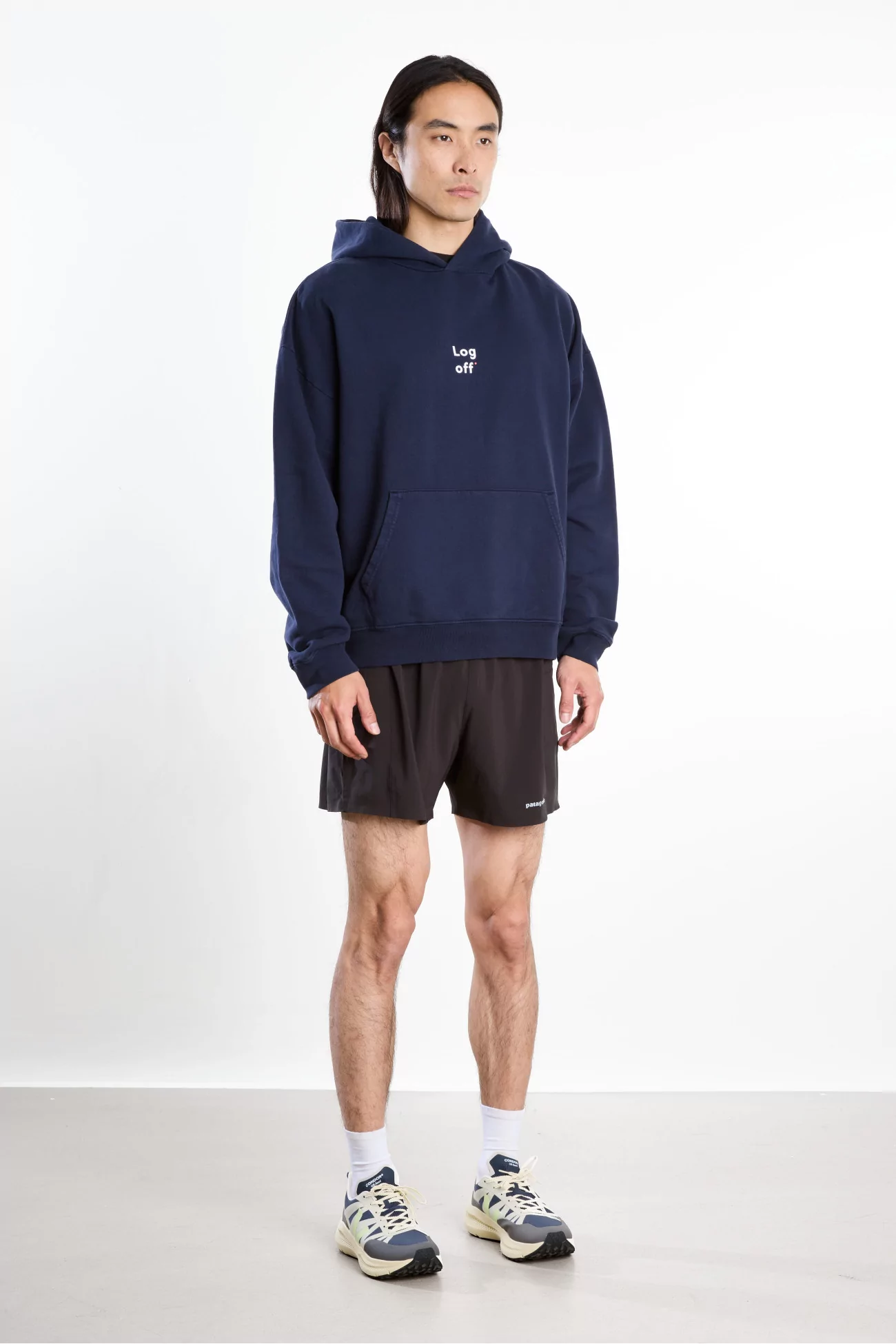 Sweat Capuche California Cotton District Vision – Log Off Navy | Centre Commercial
