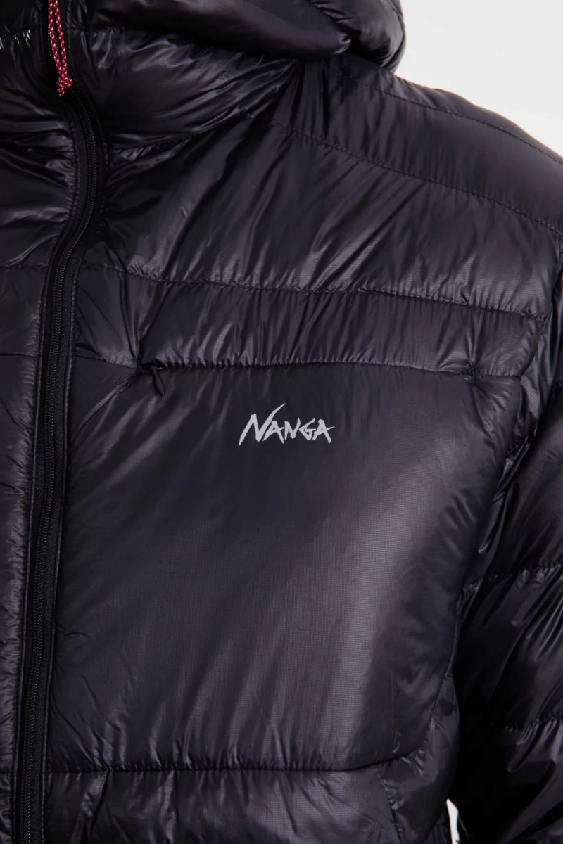 Nanga Minimarhythm Down Zip Hoodie – Black | Centre Commercial