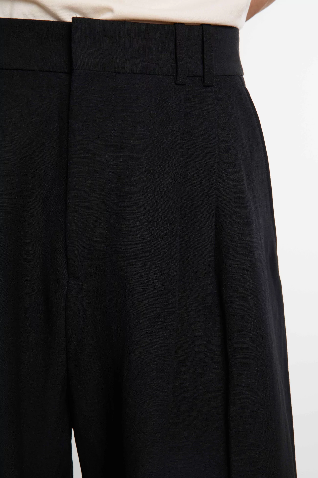 Studio Nicholson Line Linen Wool Pant – Black | Centre Commercial