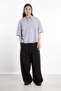 Studio Nicholson Line Linen Wool Pant – Black | Centre Commercial