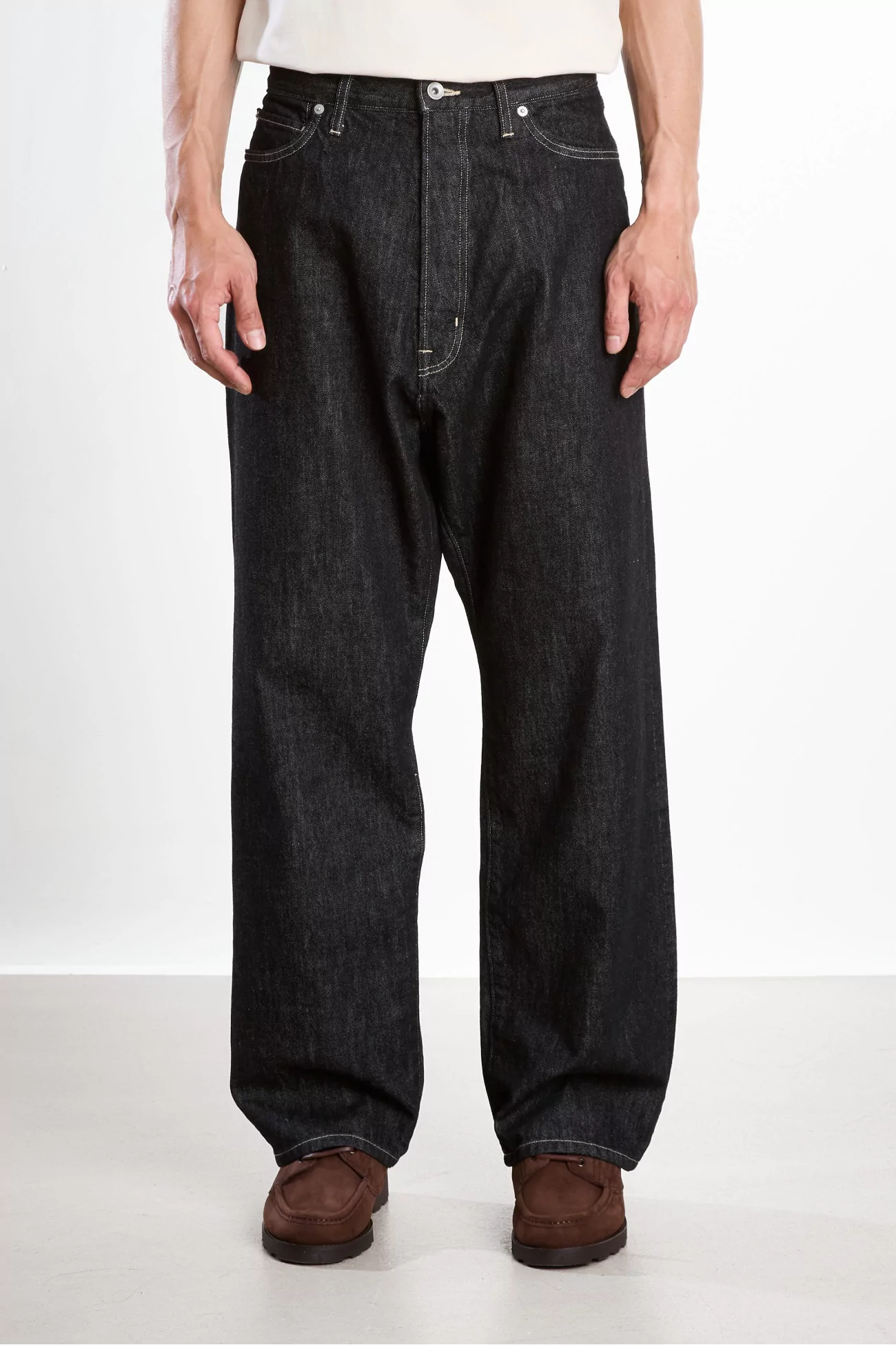 Studio Nicholson Marylebone Japanese Denim Pant – Black | Centre Commercial