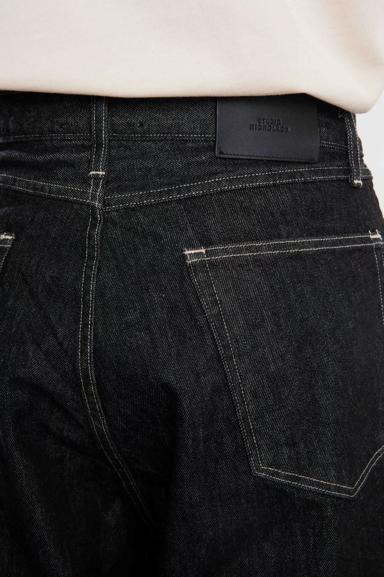 Studio Nicholson Marylebone Japanese Denim Pant – Black | Centre Commercial