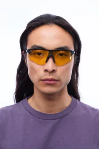 Junya Racer Sunglasses District Vision – Black Yellow | Centre Commercial
