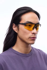 Junya Racer Sunglasses District Vision – Black Yellow | Centre Commercial