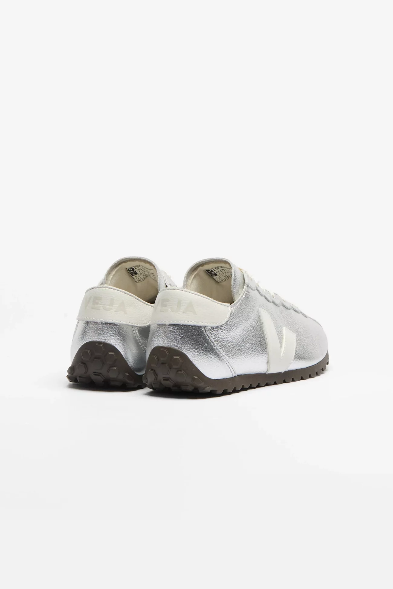 VEJA Cateyes Leather Sneakers – Silver White | Centre Commercial