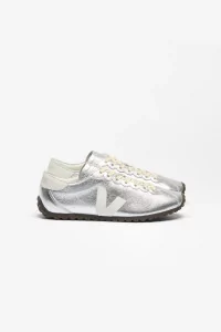 VEJA Cateyes Leather Sneakers – Silver White | Centre Commercial