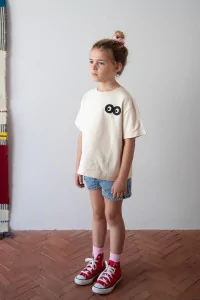 Big Crush Eyes Organic Cotton Kids T-shirt – Ecru | Centre Commercial