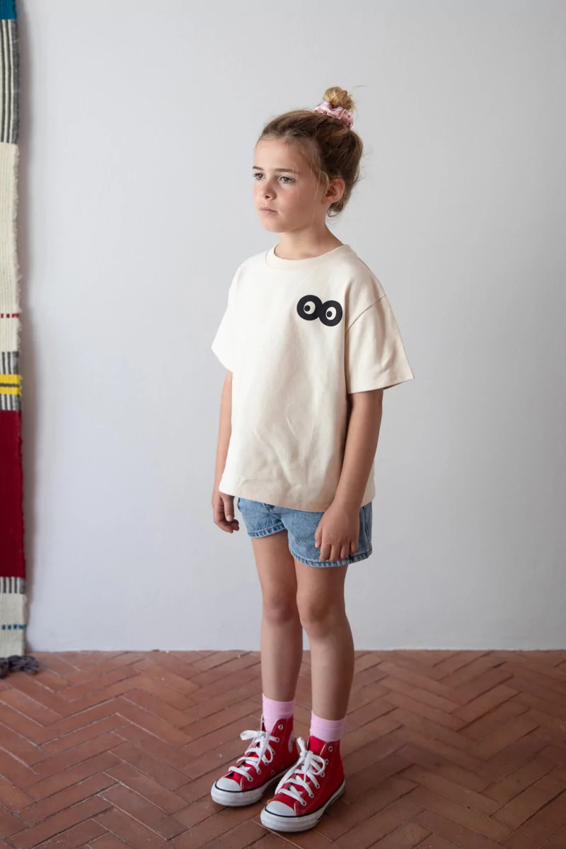 Big Crush Eyes Organic Cotton Kids T-shirt – Ecru | Centre Commercial