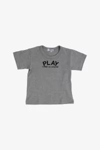 Kids T-Shirt Comme des Garçons PLAY Logo Print – Grey | Centre Commercial