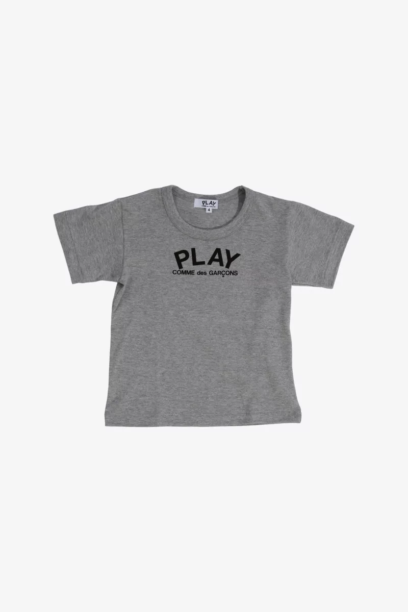Kids T-Shirt Comme des Garçons PLAY Logo Print – Grey | Centre Commercial