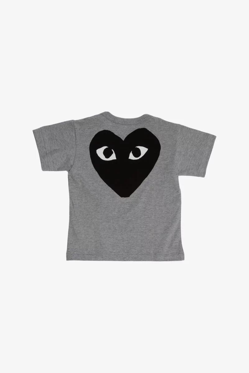 Kids T-Shirt Comme des Garçons PLAY Logo Print – Grey | Centre Commercial