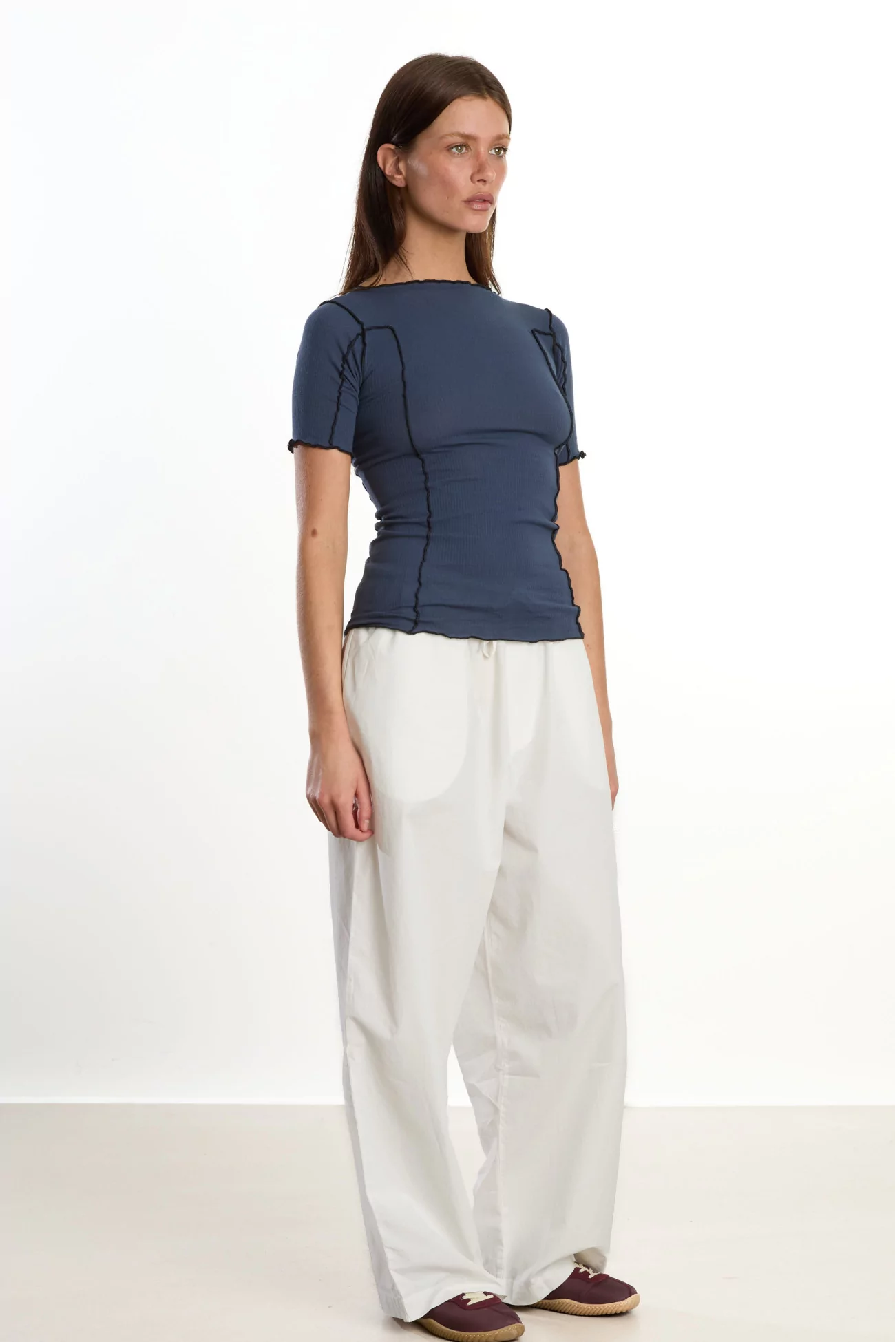 T-shirt 3/4 Omato Coton Bio Baserange – Preston Blue | Centre Commercial