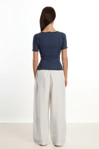T-shirt 3/4 Omato Coton Bio Baserange – Preston Blue | Centre Commercial