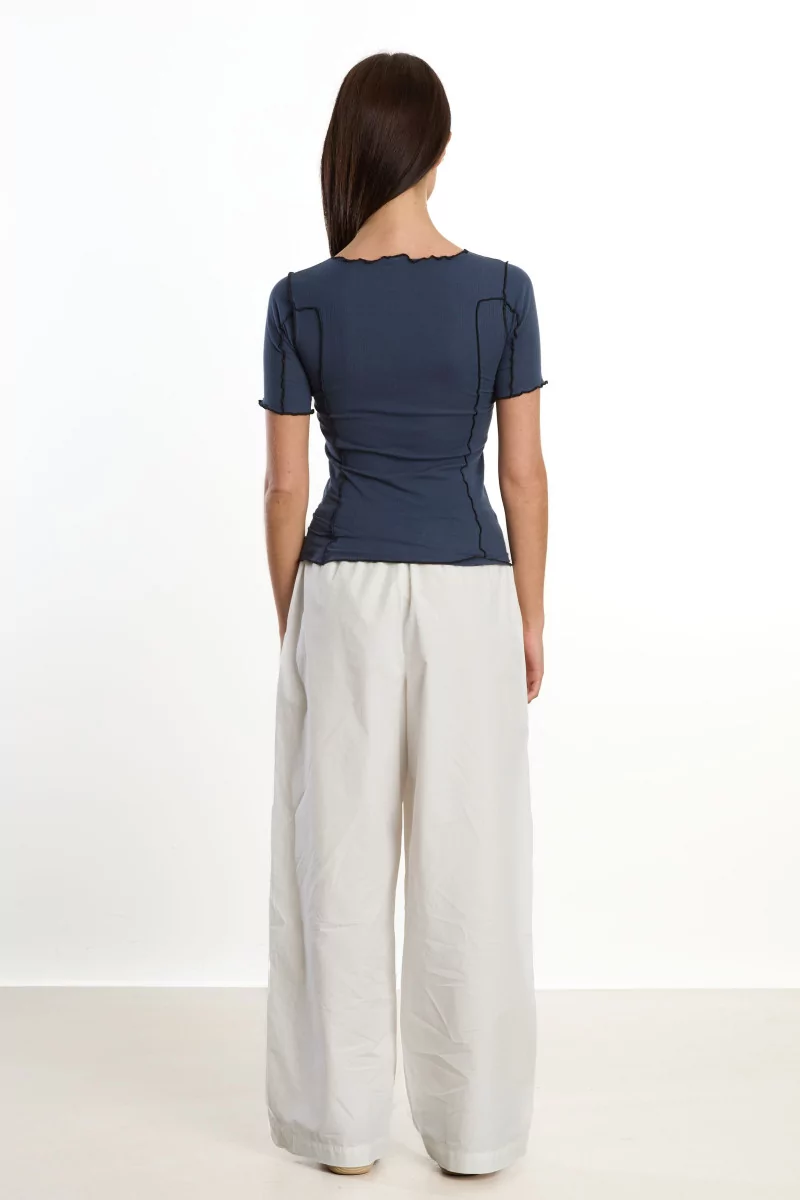 Baserange Omato 3/4 Tee Shirt Organic Cotton – Preston Blue | Centre Commercial