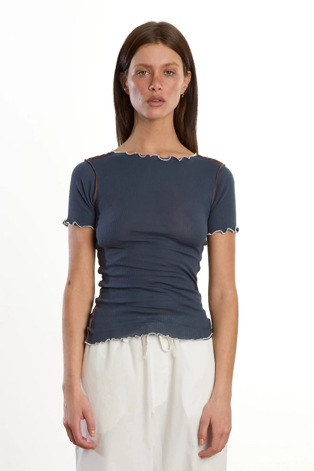 T-shirt Vein Coton Bio Baserange – Preston Blue | Centre Commercial
