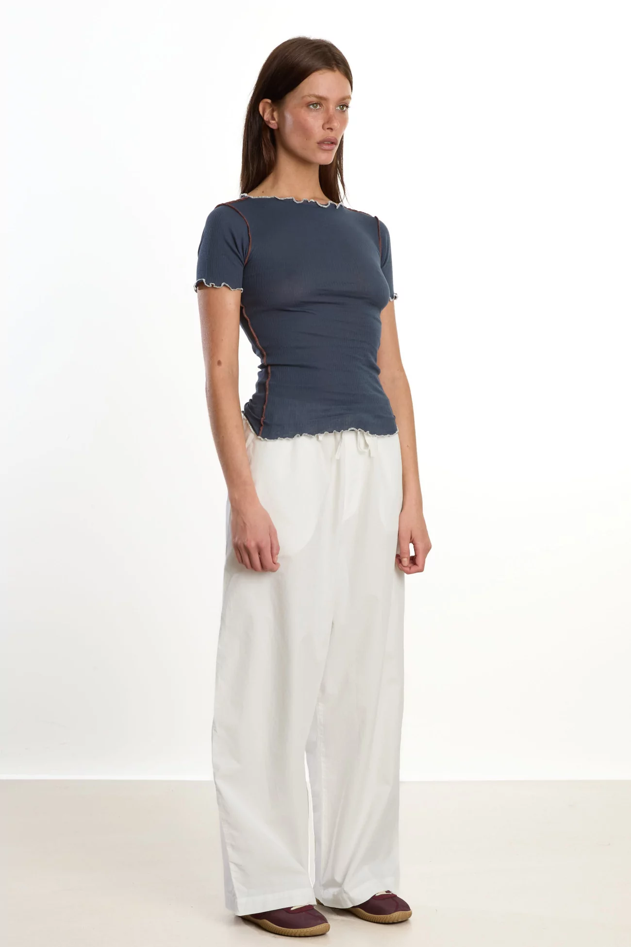 T-shirt Vein Coton Bio Baserange – Preston Blue | Centre Commercial