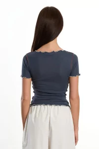 Baserange Vein Tee Shirt Organic Cotton – Preston Blue | Centre Commercial
