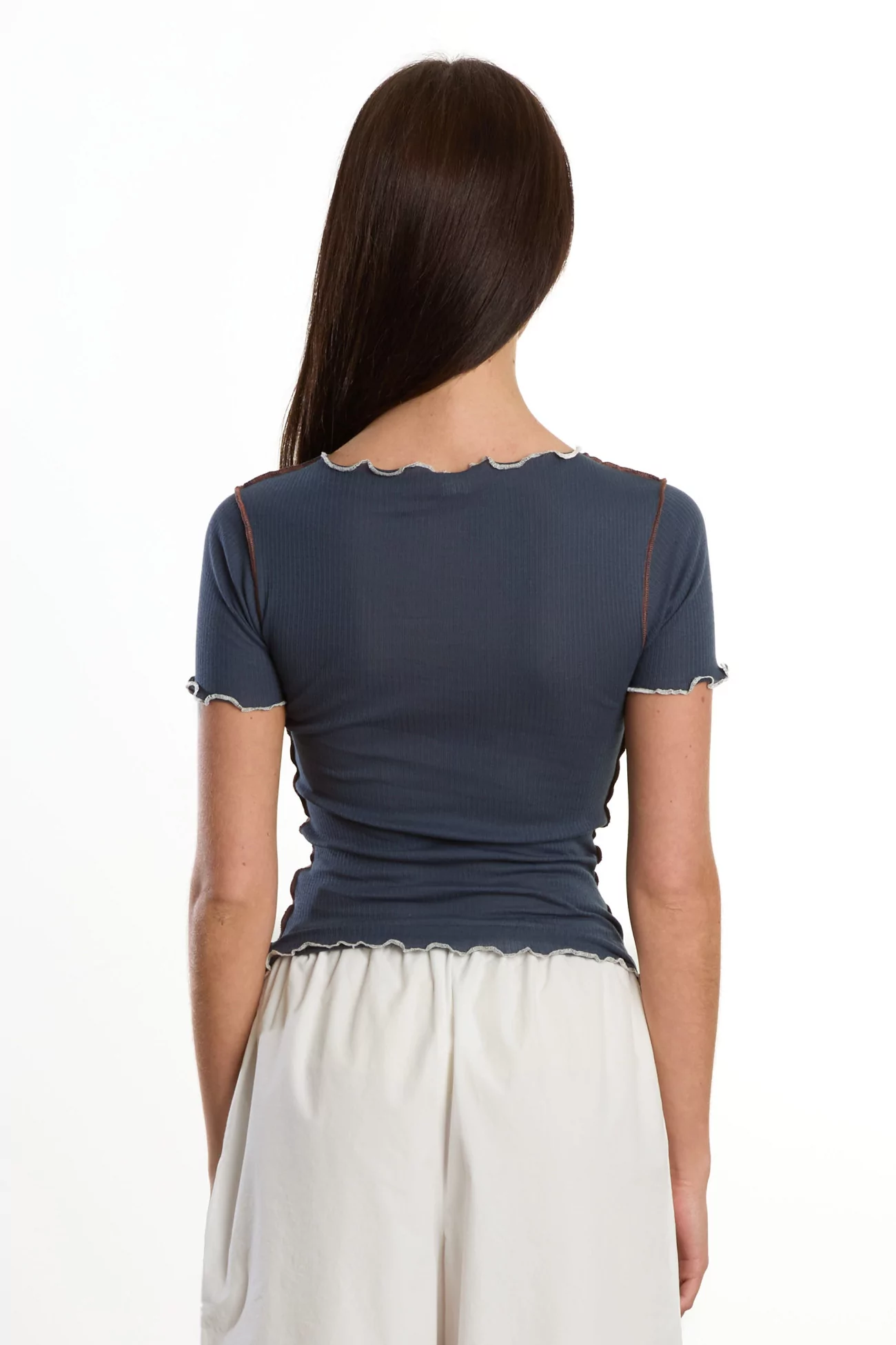 Baserange Vein Tee Shirt Organic Cotton – Preston Blue | Centre Commercial