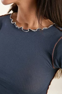 T-shirt Vein Coton Bio Baserange – Preston Blue | Centre Commercial