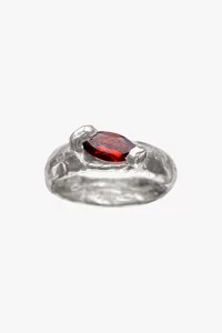 Simuero Enero Ring Red Garnet Silver 925 – Silver | Centre Commercial