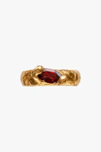 Simuero Enero Ring Red Garnet Gold Plated – Gold | Centre Commercial