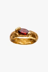 Simuero Enero Ring Red Garnet Gold Plated – Gold | Centre Commercial
