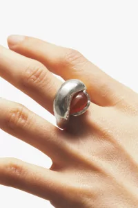 Simuero Agosto Agate Ring Recycled Silver 925 – Silver | Centre Commercial
