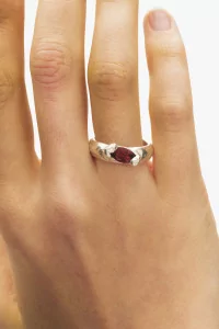 Simuero Enero Ring Red Garnet Silver 925 – Silver | Centre Commercial