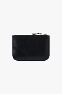 Silver Eyelet SA8100SE Leather Zip Pouch – Black | Centre Commercial