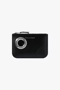 Silver Eyelet SA8100SE Leather Zip Pouch – Black | Centre Commercial