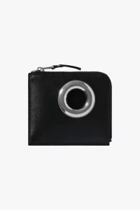 Silver Eyelet SA3100SE Leather Wallet – Black | Centre Commercial