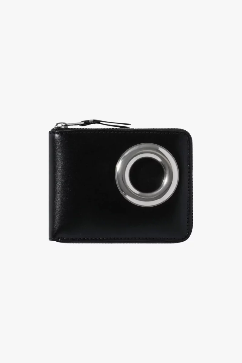 Silver Eyelet SA7100SE Leather Wallet – Black | Centre Commercial