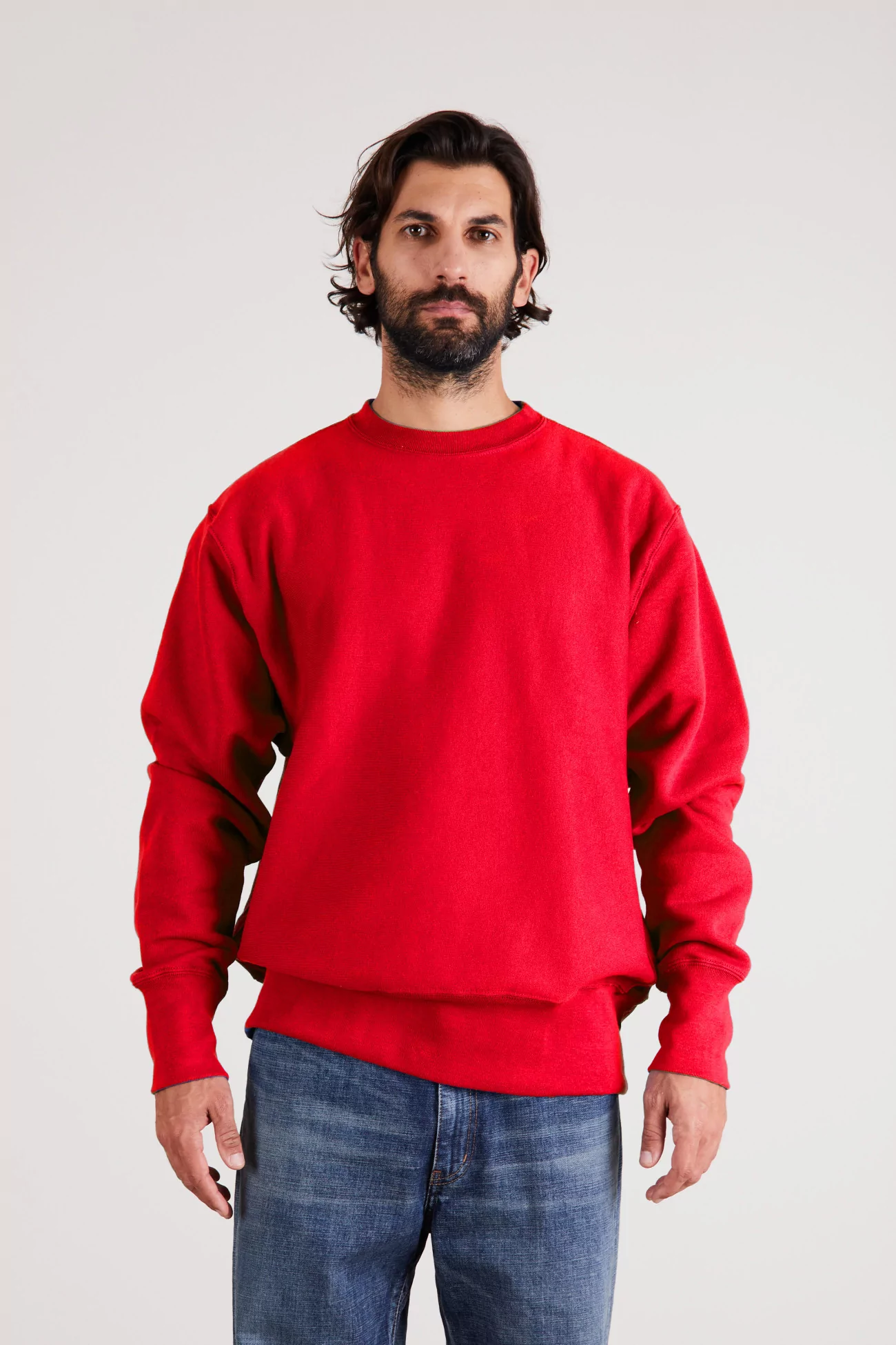 Camber 234 Heavyweight Cross-Knit Sweatshirt – Red | Centre Commercial