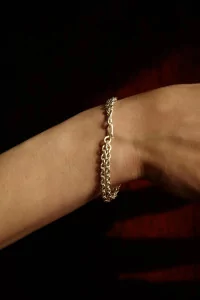 Mini Elo Double Chain Bracelet Recycled Silver – Silver | Centre Commercial