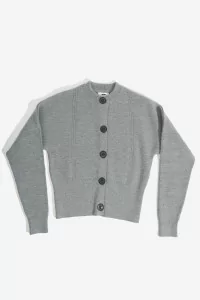 Milano Cardigan Merino Wool – Gris Chiné | Centre Commercial