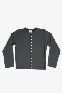 agnès b. Snap Cardigan Organic Cotton – Asphalte | Centre Commercial