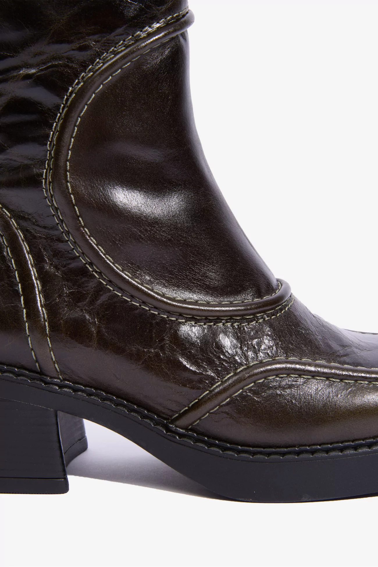 Bottines Femme Cuir Verni Miista Malene – Khaki | Centre Commercial