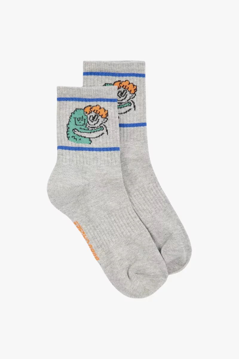Kids Hug Hairy Monster Organic Cotton Socks – Grey | Centre Commercial