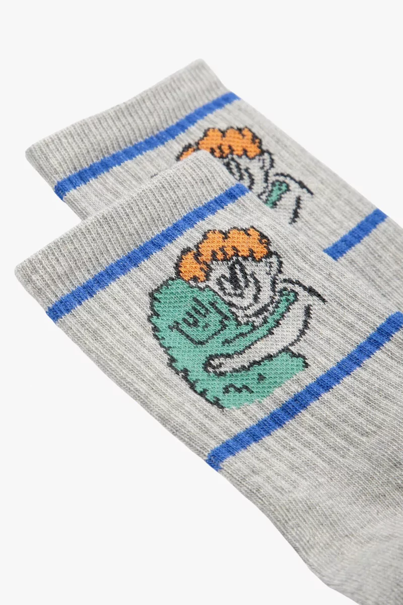 Kids Hug Hairy Monster Organic Cotton Socks – Grey | Centre Commercial